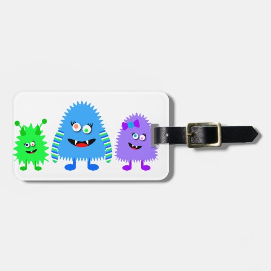 Kleine monsters bagagelabel (Voorkant horizontaal)