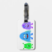 Kleine monsters bagagelabel (Achterkant verticaal)