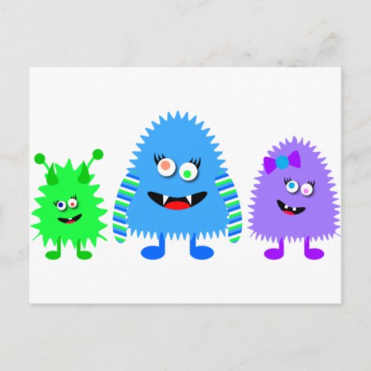 Kleine monsters briefkaart (Voorkant)