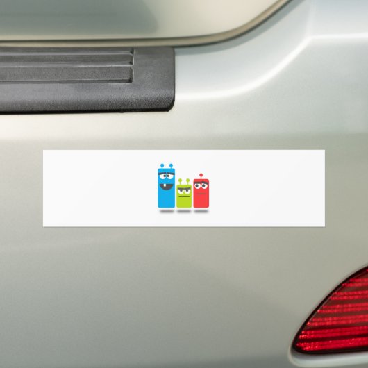 Kleine monsters bumpersticker (Op auto)