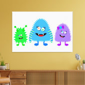 Kleine monsters canvas afdruk (Insitu (Woonkamer))