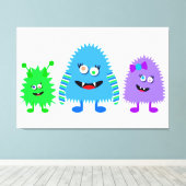 Kleine monsters canvas afdruk (Insitu (Houten vloer))