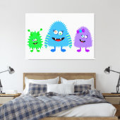 Kleine monsters canvas afdruk (Insitu (Slaapkamer))