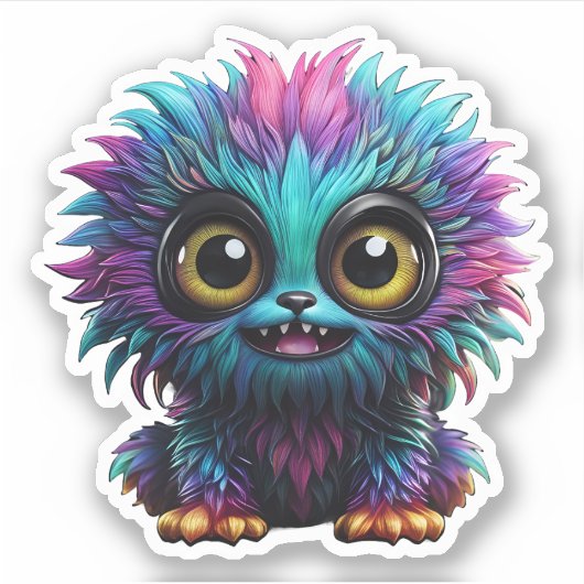 kleine monsters Custom-Cut Vinyl Sticker (Voorkant)