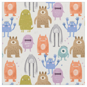 Kleine monsters kinder nursery stof