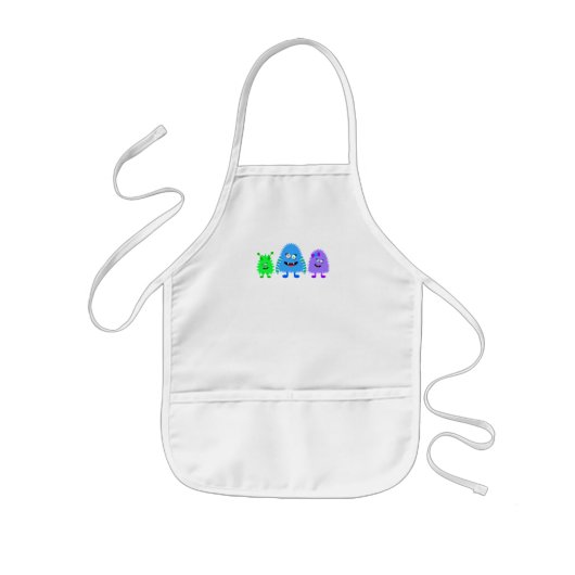 Kleine monsters kinder schort (Voorkant)