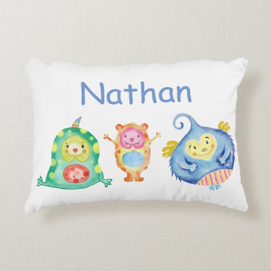 Kleine monsters met speciale Waterverf Accent Kussen (Voorkant)