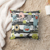 Kleine monsters Moderne grafische Waterverf Stripe Kussen (Deken)