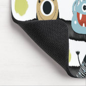 Kleine monsters Moderne grafische Waterverf Stripe Muismat (Hoek)