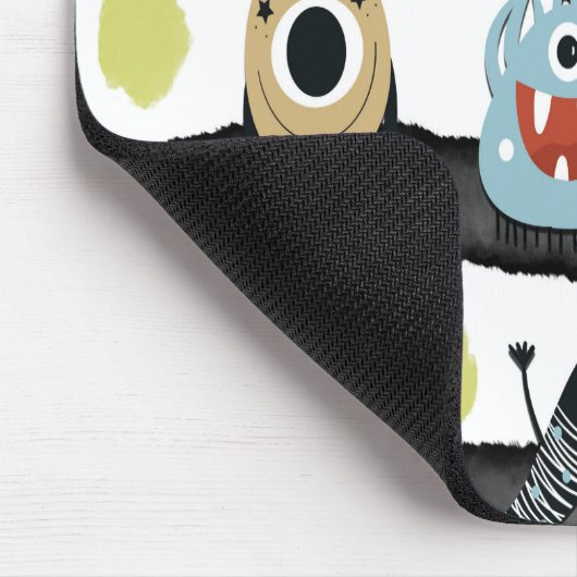 Kleine monsters Moderne grafische Waterverf Stripe Muismat (Hoek)