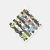 Kleine monsters Moderne grafische Waterverf Stripe Servet (Hoek)