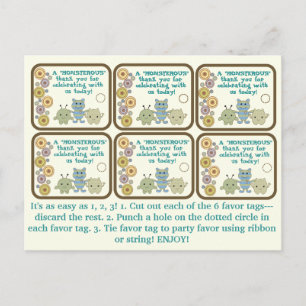 Kleine Monsters Partij voor Labels Briefkaart