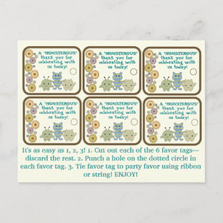 Kleine Monsters Partij voor Labels Briefkaart