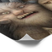 Kleine monsters poseren voor een groepsfoto poster (Hoek)