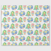 Kleine monsters van Waterverf bevestigen Cadeaupapier (Vlak)