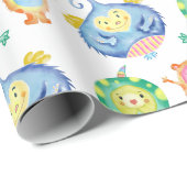 Kleine monsters van Waterverf bevestigen Cadeaupapier (Rol Hoek)
