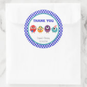 Kleine Monsters Verjaardag Sticker (Tas)