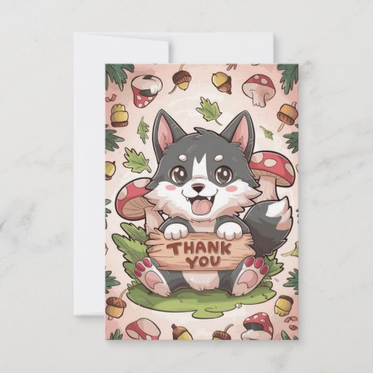 Kleine mooie wolf bedankkaart (Voorkant)