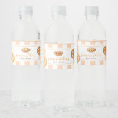 Kleine Moppie Geruite Baby Shower Waterfles Etiket (Flessen)