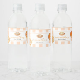 Kleine Moppie Geruite Baby Shower Waterfles Etiket