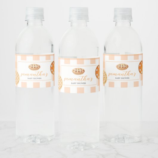 Kleine Moppie Geruite Baby Shower Waterfles Etiket (Flessen)