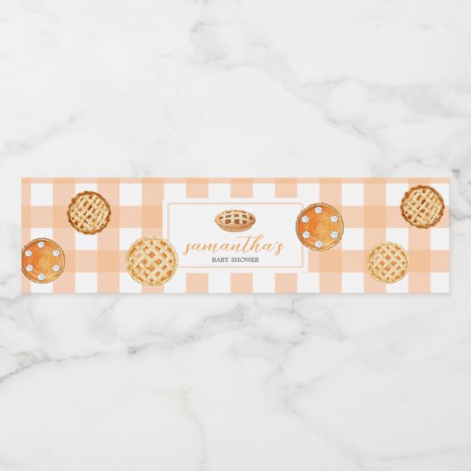 Kleine Moppie Geruite Baby Shower Waterfles Etiket (Enkel label)