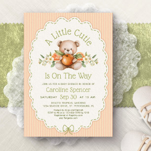 Kleine Moppie Sinaasappels Teddybeer Baby Shower Kaart