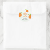 Kleine Moppie Waterverf Oranje Baby Shower Ronde Sticker (Tas)