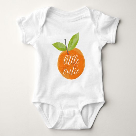 Kleine Moppie Waterverf Oranje Clementine Romper (Voorkant)