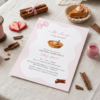 Kleine Mopshond Roze Strik Coquette Baby Shower Kaart