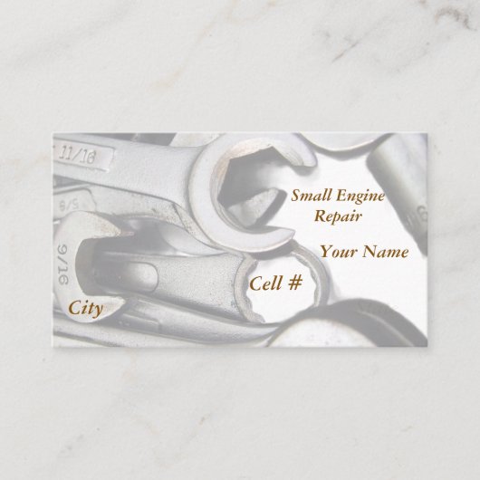 Kleine motor / auto reparatie Visitekaartje (Voorkant)