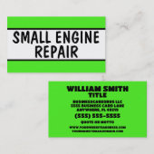 Kleine Motor reparatie Neon Green Visitekaartje (Voorkant / Achterkant)