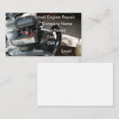 Kleine motor reparatie tuingereedschap visitekaartje (Voorkant / Achterkant)