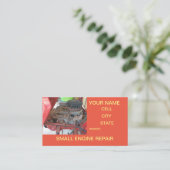 kleine motorreparatiewerkplaats visitekaartje (Staand voorkant)