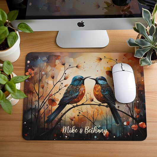 Kleine mousepad, twee Tortelduifjes, Muismat