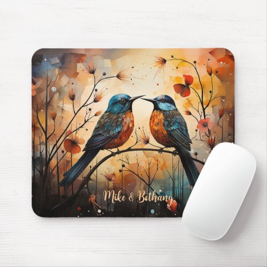 Kleine mousepad, twee Tortelduifjes, Muismat (Met muis)