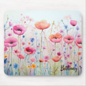 Kleine mousepad, Waterverf van wilde bloemen, Muismat (Voorkant)