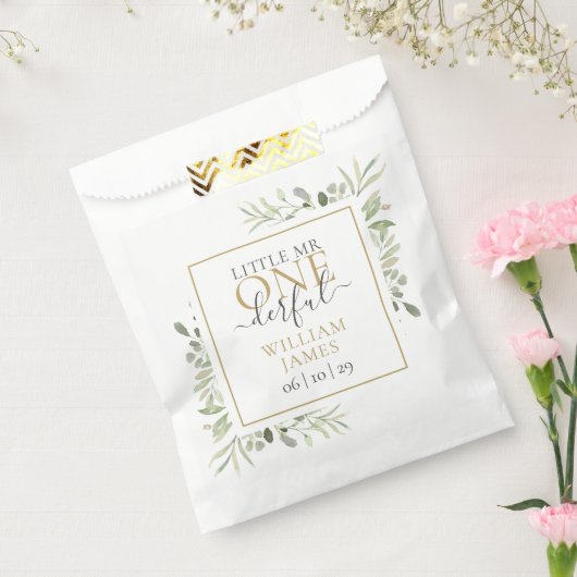 Kleine Mr ONEderful Boy First Birthday Favor Bag Bedankzakje (Gezegeld)