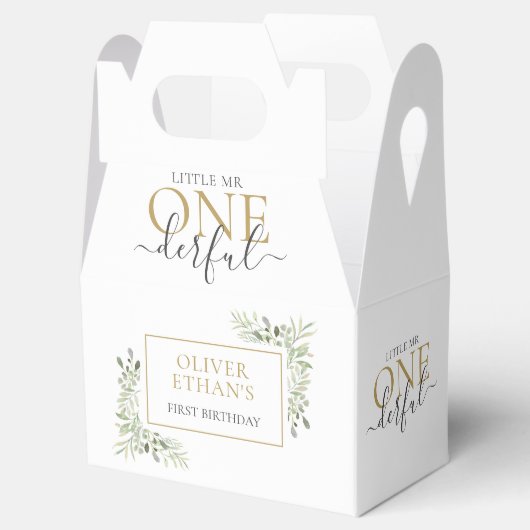 Kleine Mr ONEderful First Birthday Elegant Bedankdoosjes (Geopend)