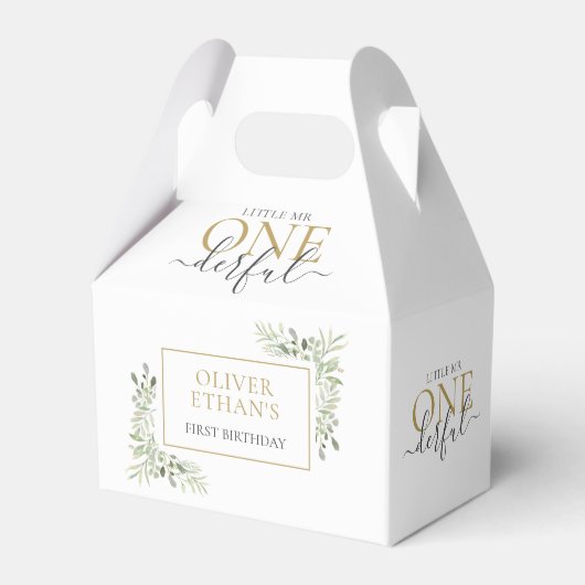 Kleine Mr ONEderful First Birthday Elegant Bedankdoosjes (Voorkant Zijde)