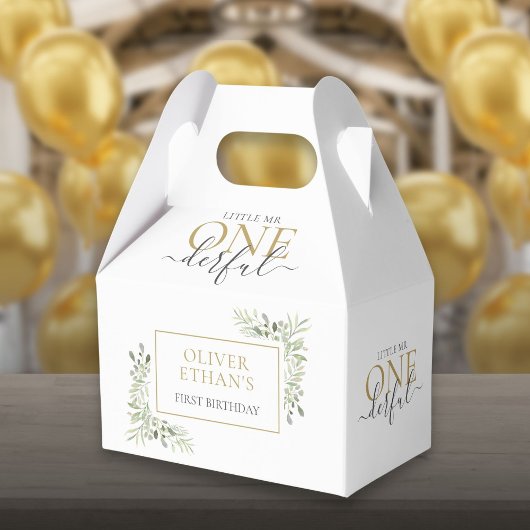 Kleine Mr ONEderful First Birthday Elegant Bedankdoosjes