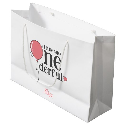 Kleine Mr Onederful Happy Birthday Pink Groot Cadeauzakje (Voorkant Gekanteld)