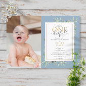 Kleine Mr ONEderful Photo Blue Boy First Birthday Kaart