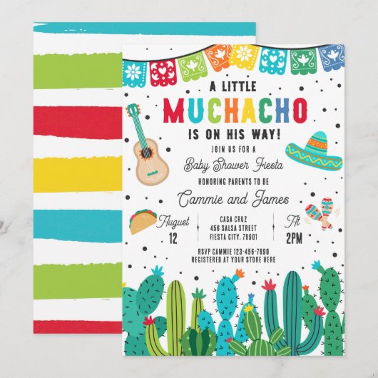 Kleine Muchacho op de weg Boy Fiesta Baby shower Kaart (Voorkant / Achterkant)