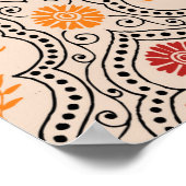 KLEINE MUGHAL FLOWER PATTERN ONTWERPACHTERGROND AR POSTER (Hoek)