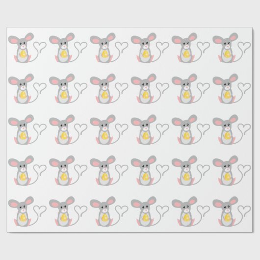 Kleine muis cadeaupapier (Vlak)