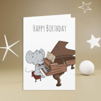 Kleine muis die de Piano Happy Birthday speelt