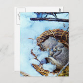 Kleine muis die in de sneeuw slaapt briefkaart (Voorkant / Achterkant)