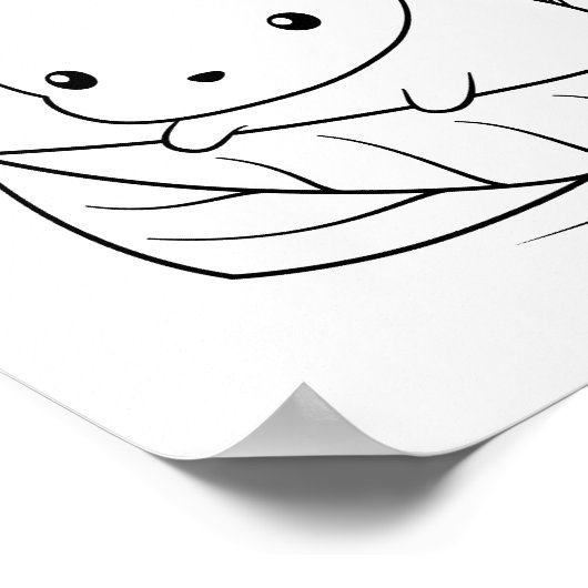 Kleine muis die op een lef-kleurpagina drijft poster (Hoek)