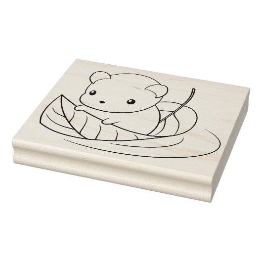 Kleine muis die op een lef-kleurpagina drijft rubberstempel (Stempel)